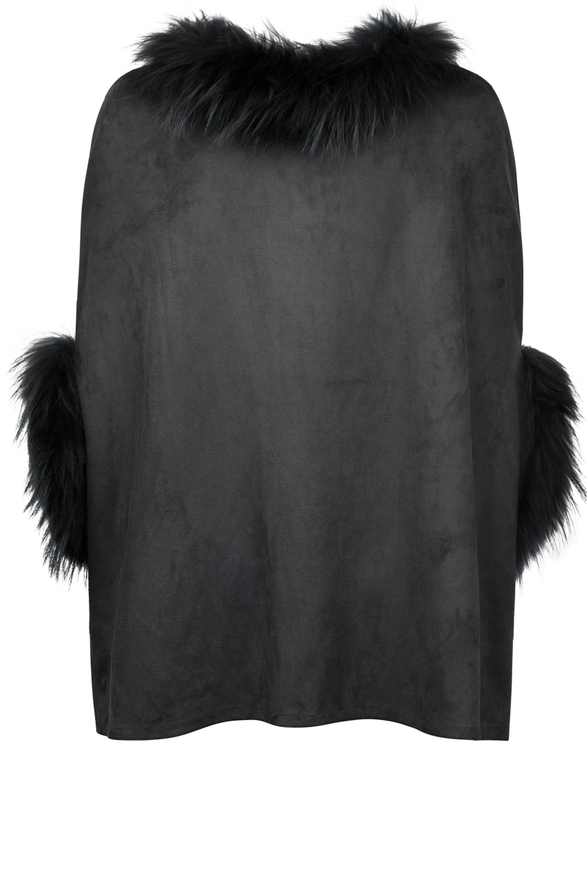 Dolce Cabo Raccoon Suede Poncho Top