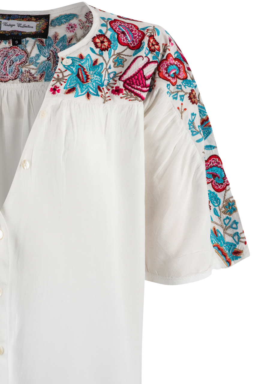 Vintage Collection Short Sleeve Embroidered Top