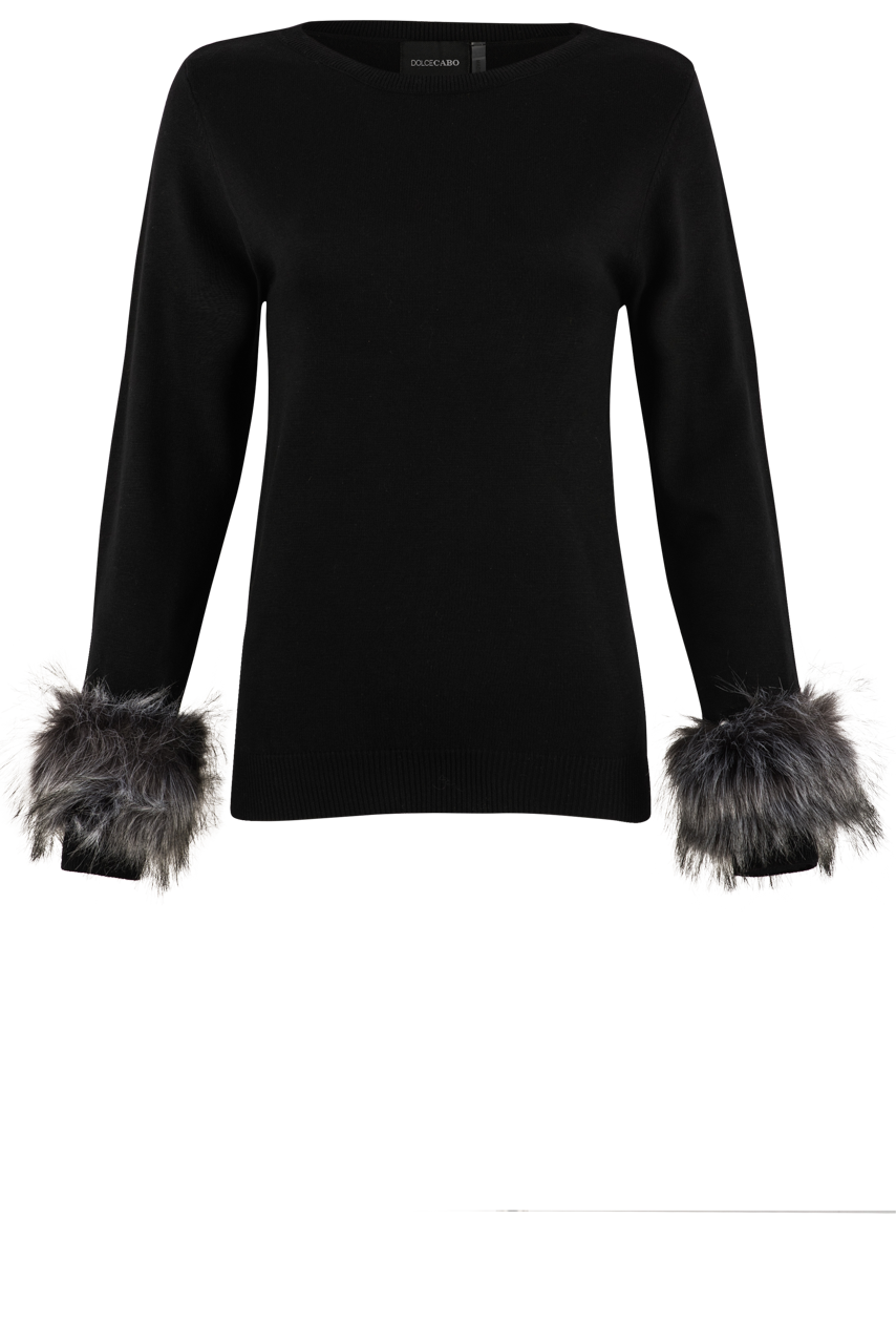 Dolce Cabo Faux Fur Knit Pullover