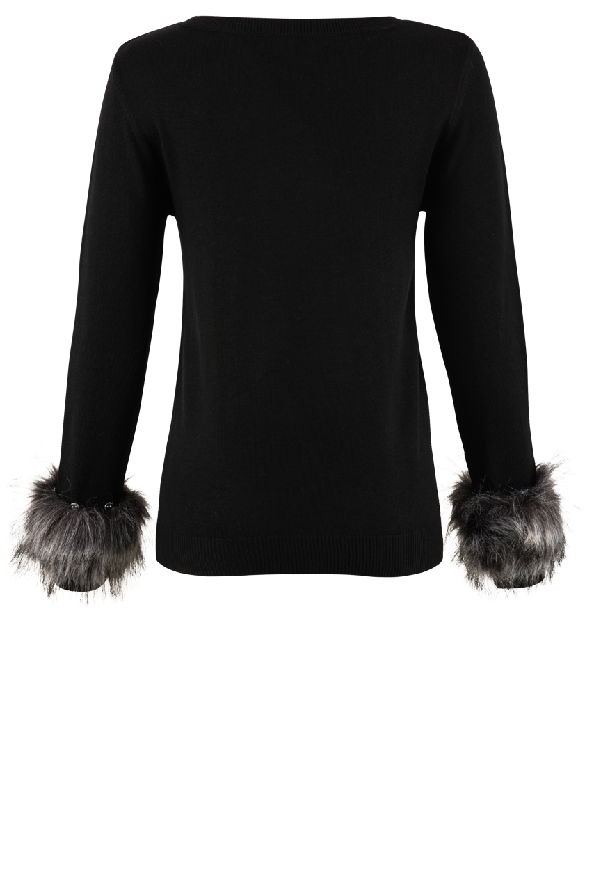 Dolce Cabo Faux Fur Knit Pullover