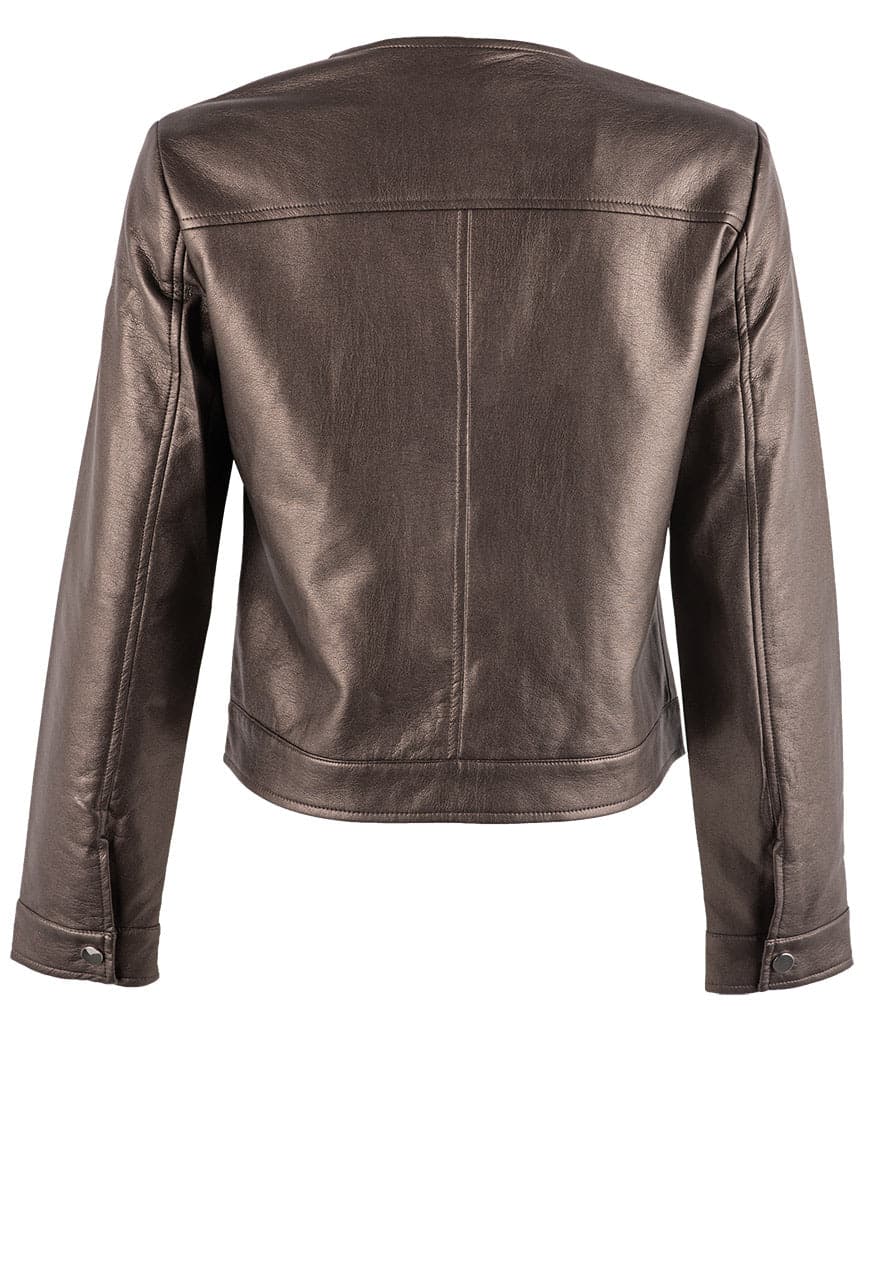 Dolce Cabo Faux Leather Jacket - Gun Metal