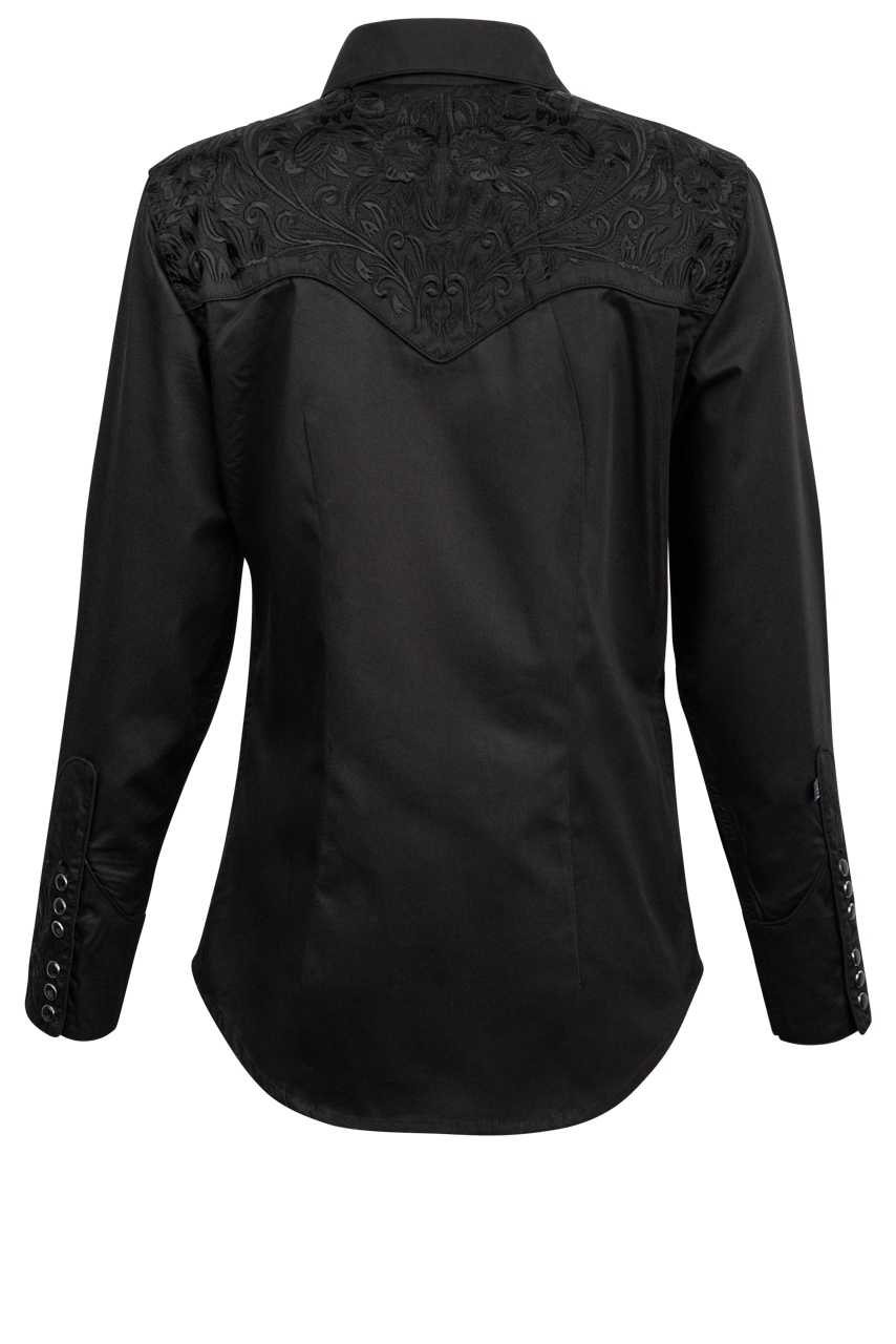 Rockmount Ranch Wear Solid Black Vintage Western Top