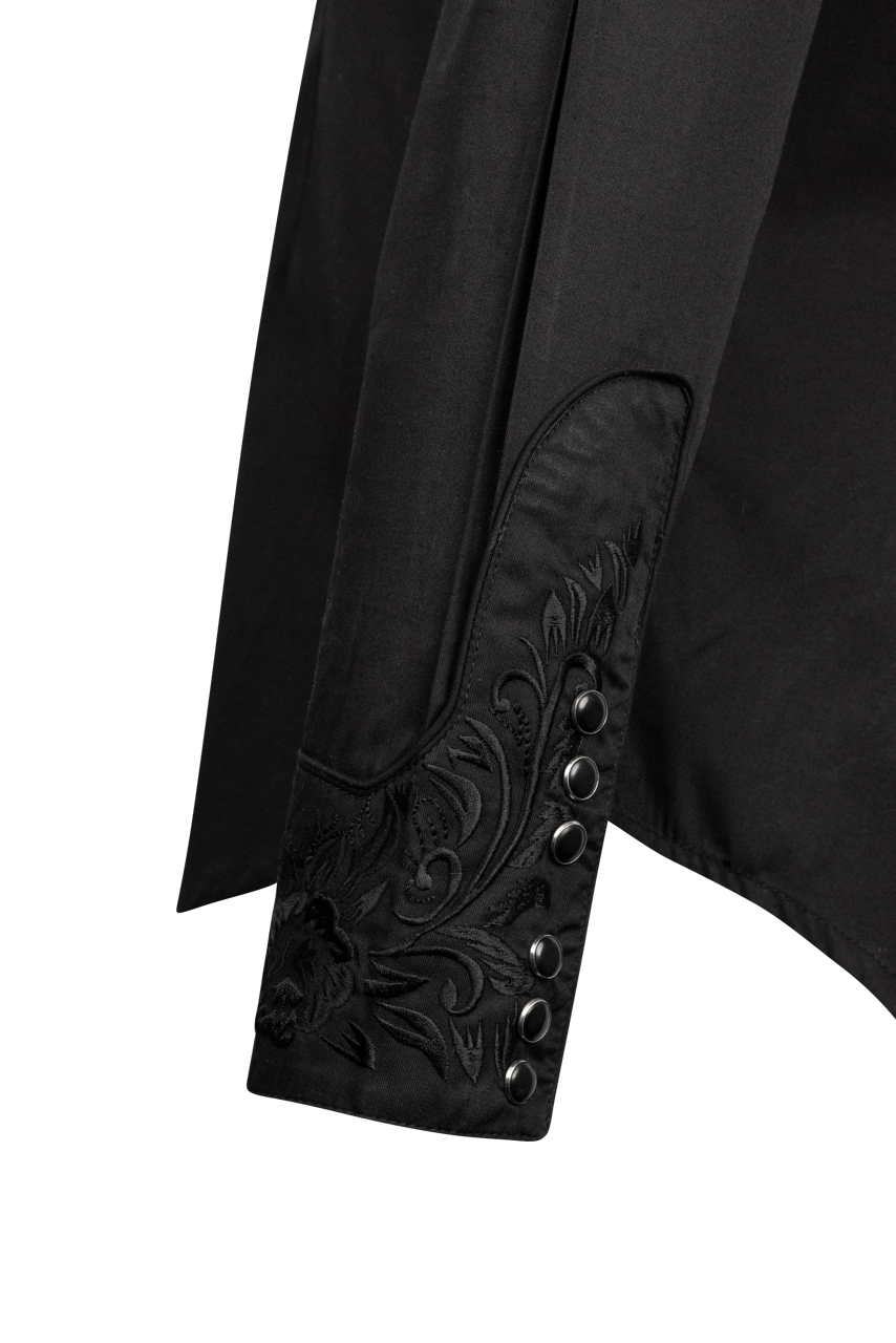 Rockmount Ranch Wear Solid Black Vintage Western Top