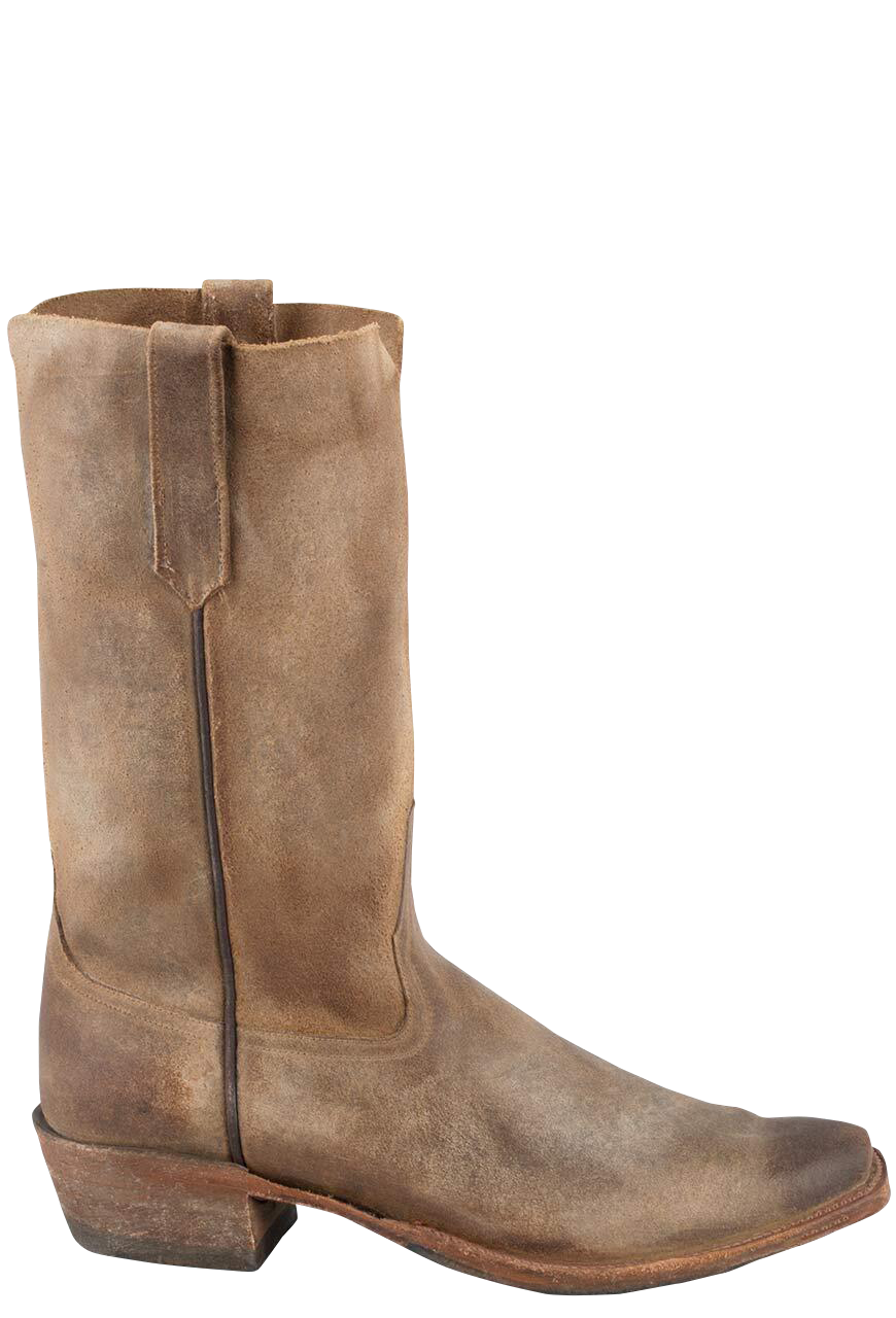 Rios of Mercedes Men's Cowhide Suede Cowboy Boots - Distressed Sahara