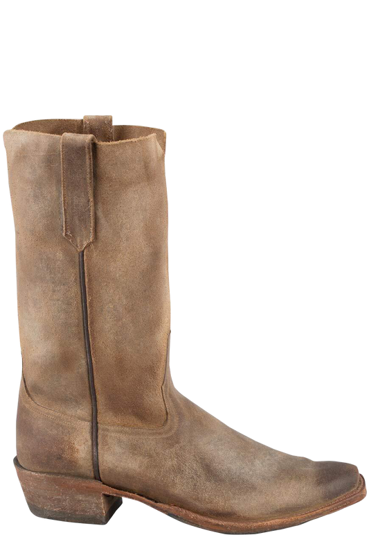 Rios of Mercedes Men's Cowhide Suede Cowboy Boots - Distressed Sahara