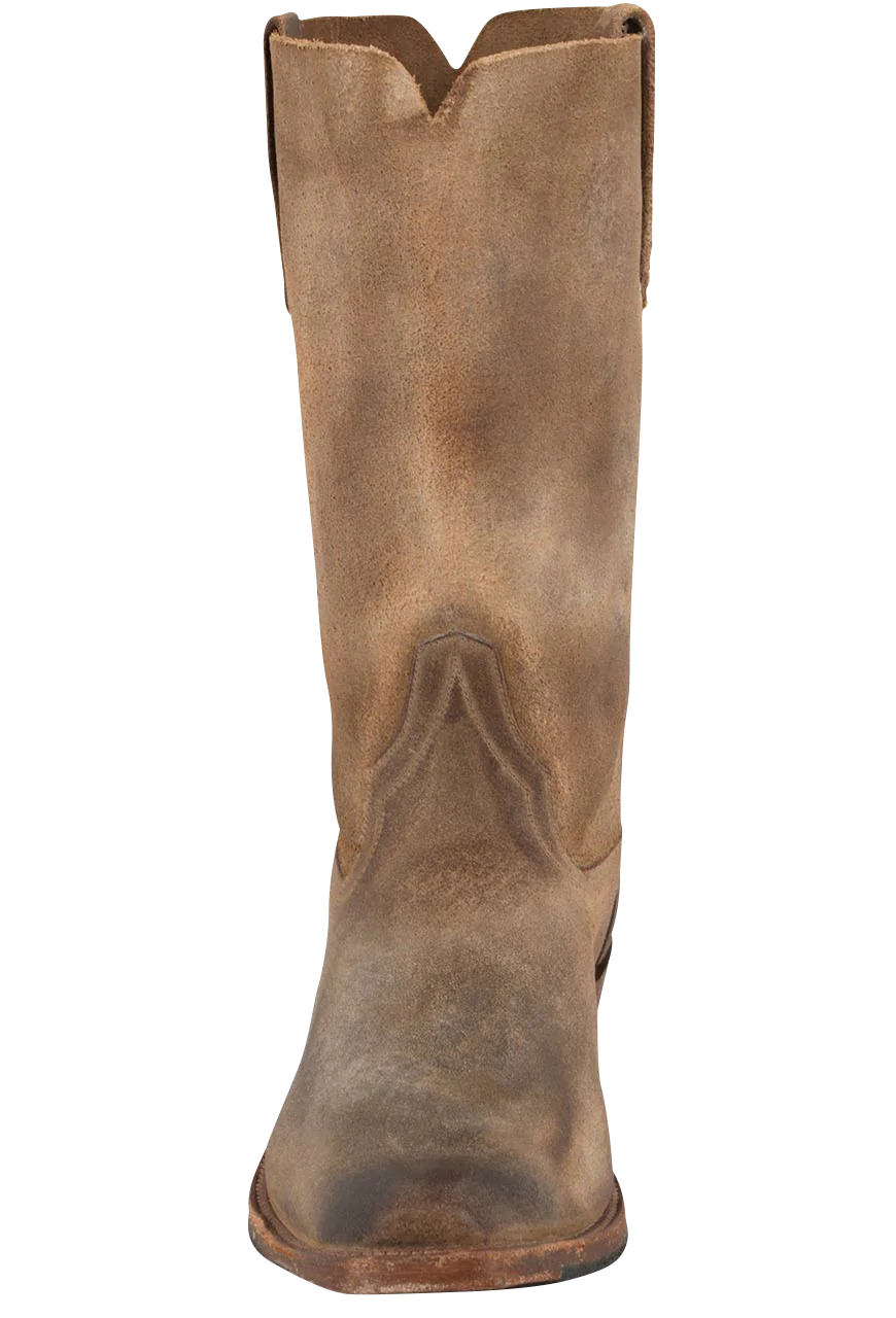 Rios of Mercedes Cowhide Suede Cowboy Boots - Distressed Sahara