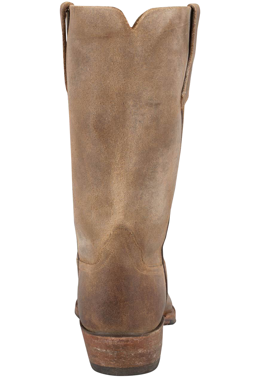 Rios of Mercedes Men's Cowhide Suede Cowboy Boots - Distressed Sahara