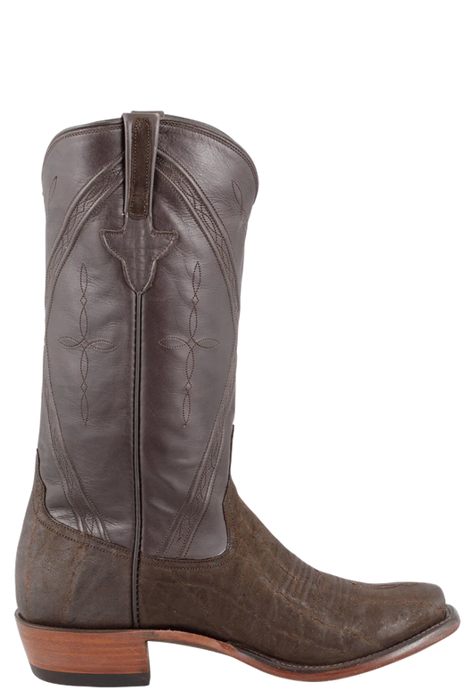 Rios of Mercedes Men's Sueded Elephant Cowboy Boots - Chocolate