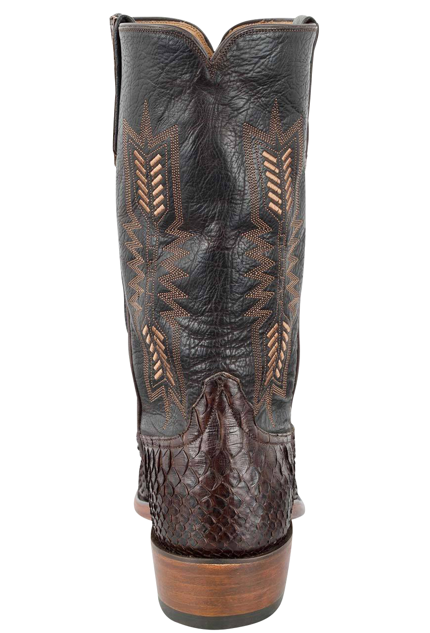 Rios of Mercedes Python Cowboy Boots - Chocolate