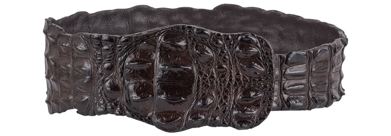 Kulu Crocodile Fashion Medium Brown Western Belt | Pinto Ranch display picture 1