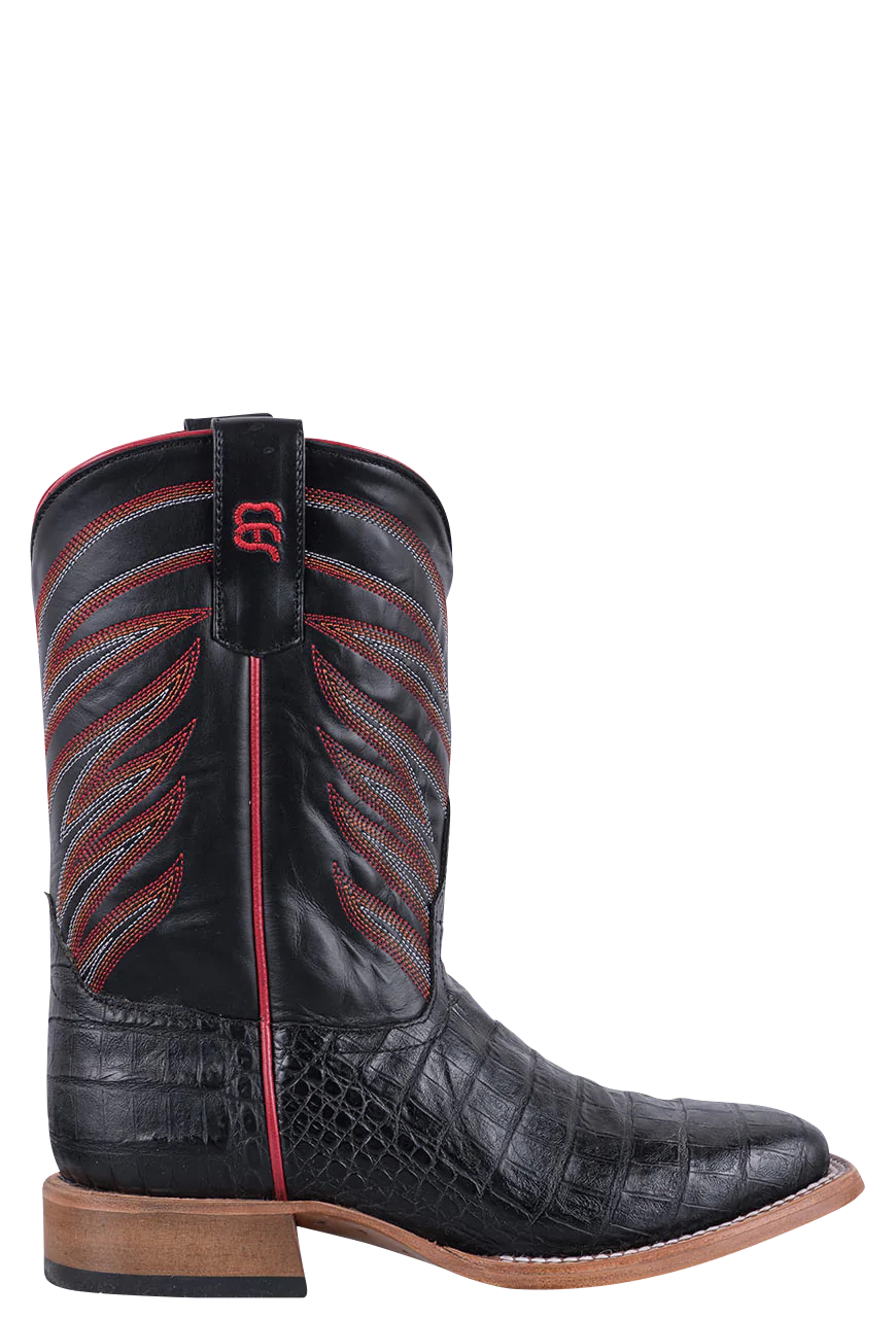 Anderson Bean Black Caiman Print Boots