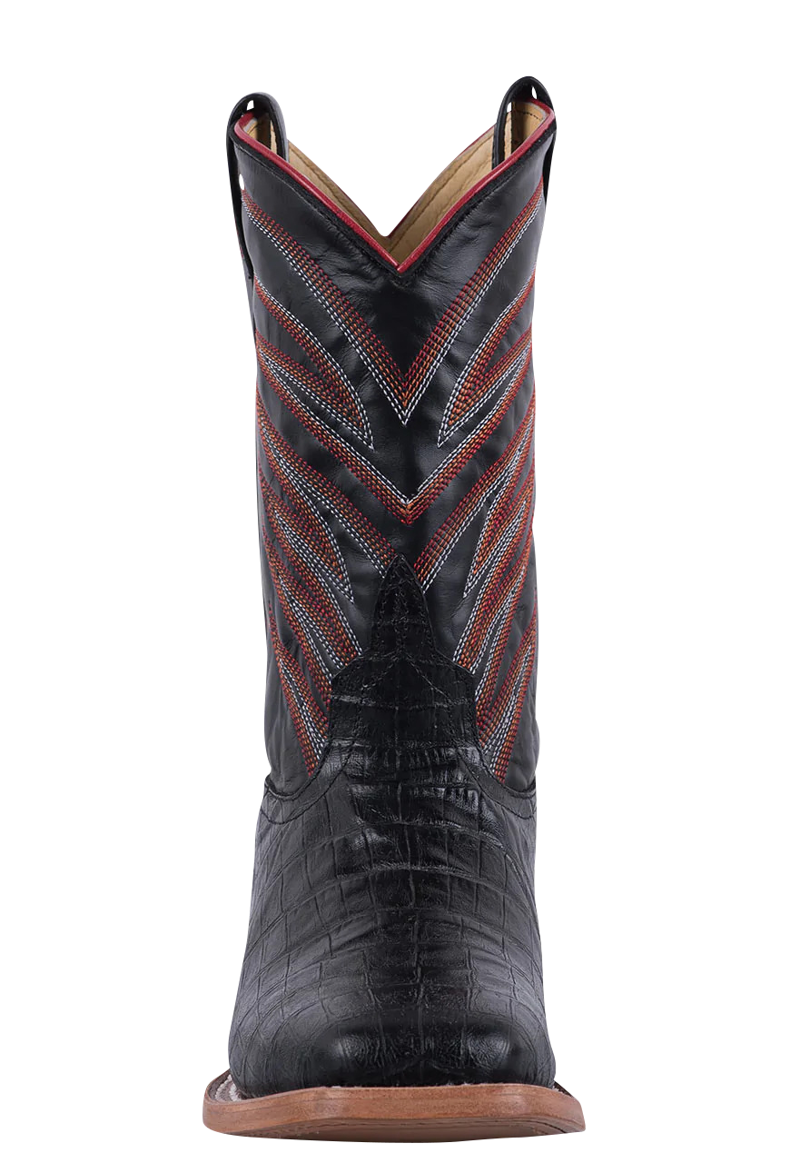 Anderson Bean Black Caiman Print Boots