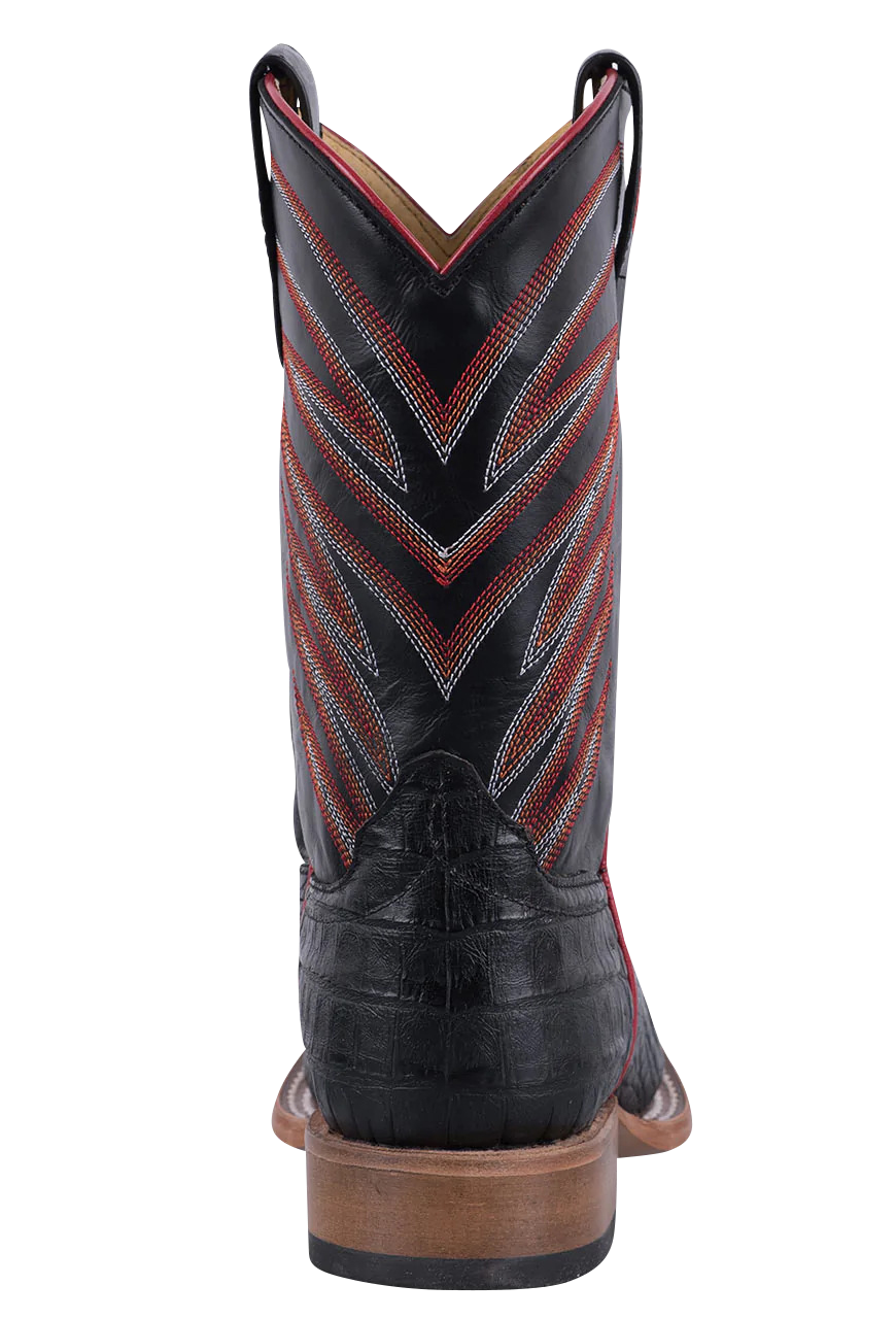 Anderson Bean Black Caiman Print Boots