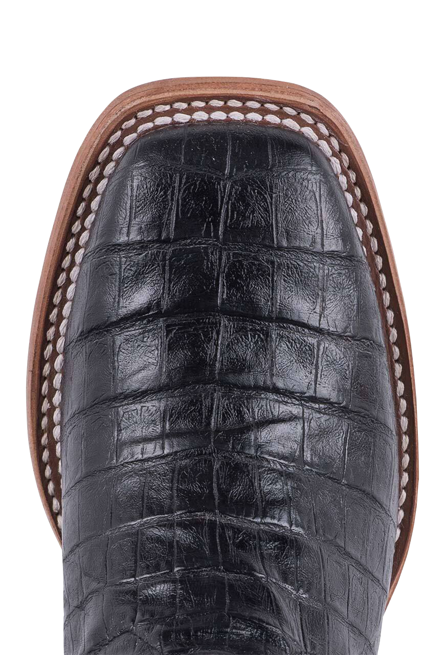 Anderson Bean Black Caiman Print Boots