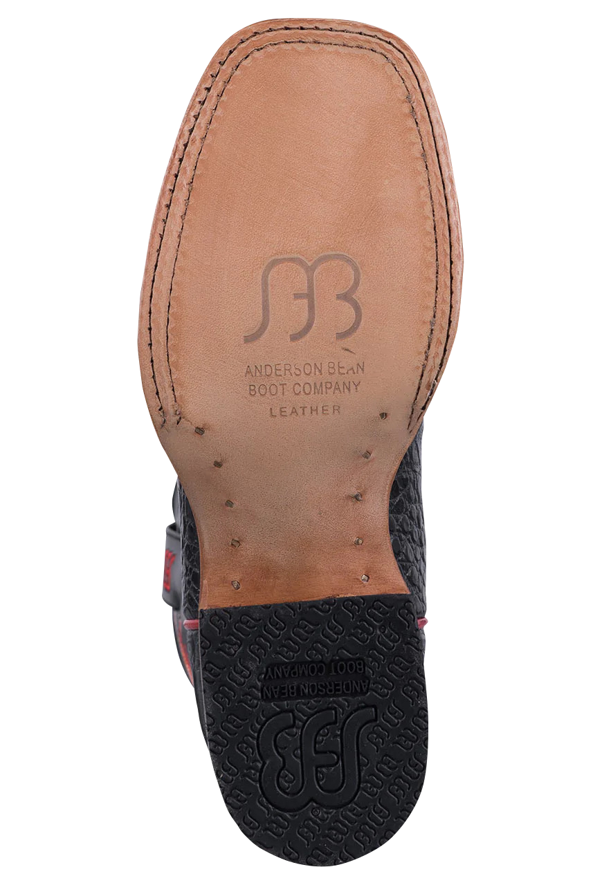 Anderson Bean Black Caiman Print Boots