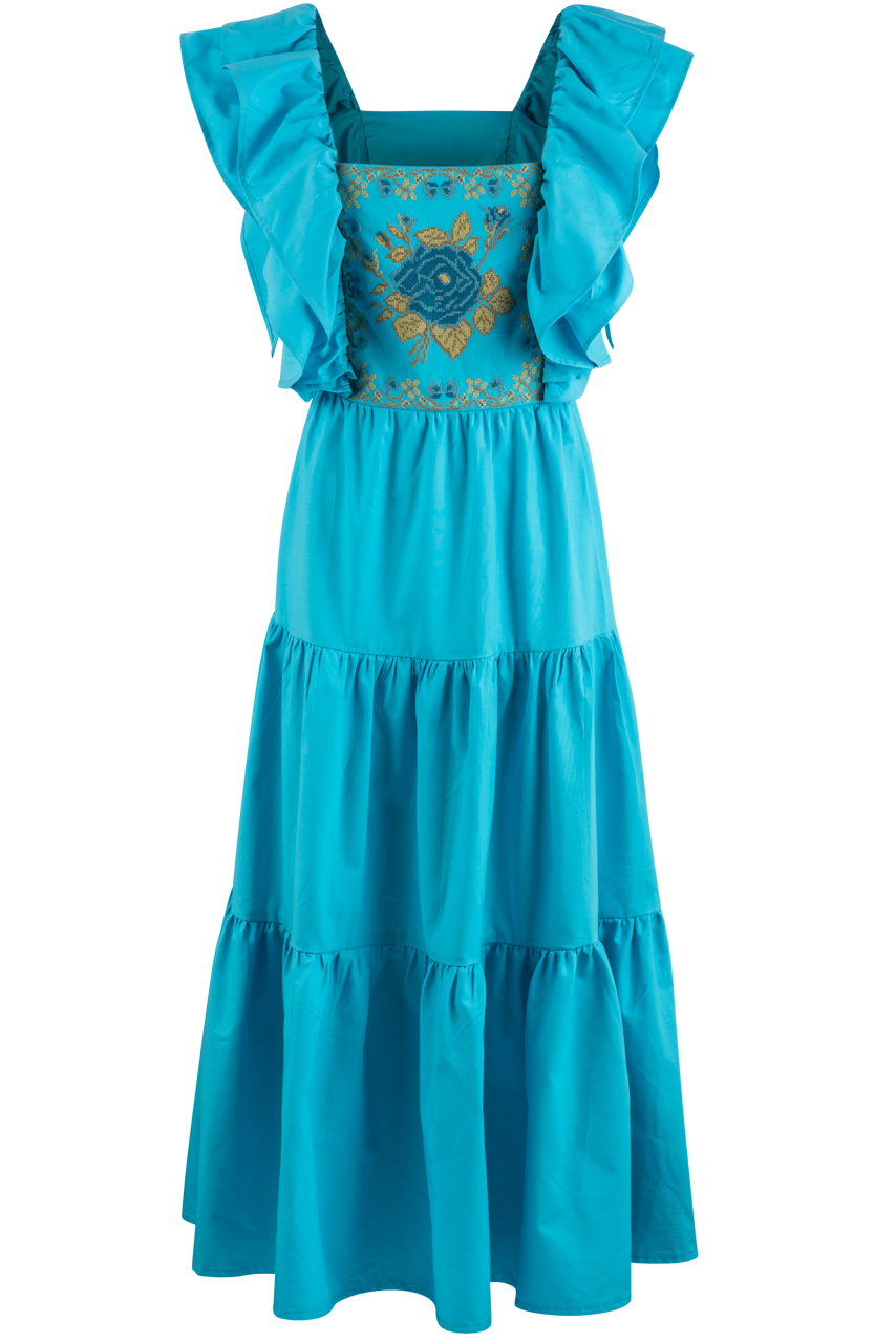 Margarita Mercantile Andrea Maxi Dress - Turquoise