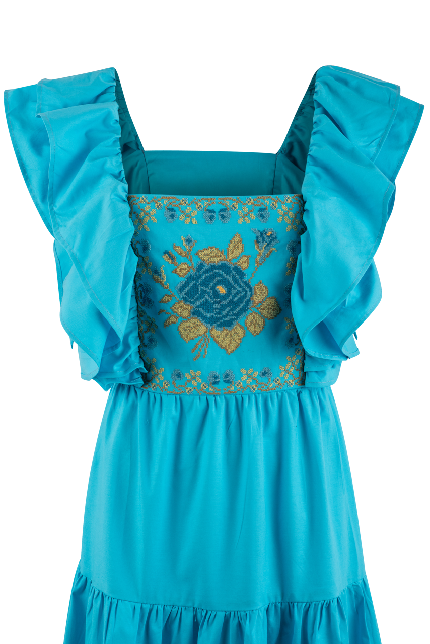 Margarita Mercantile Andrea Maxi Dress - Turquoise