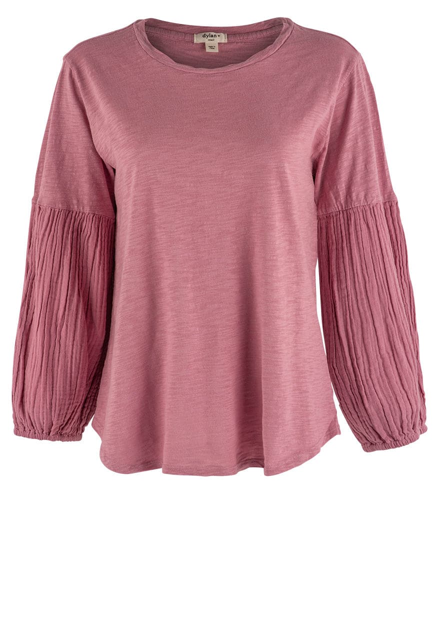 Dylan Berry Blush Gauze Long Sleeve Tee