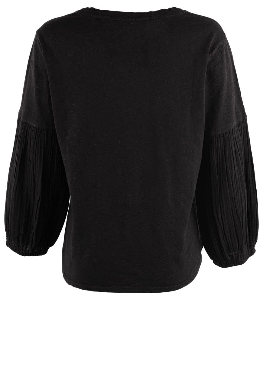 Dylan Black Gauze Sleeve Tee