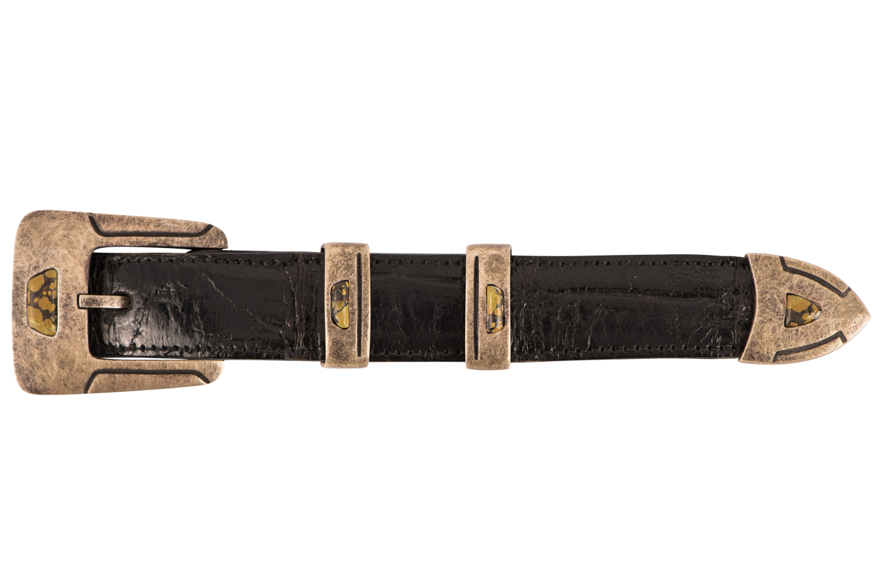 Chacon 1" Gila Antique Turquoise Buckle Set