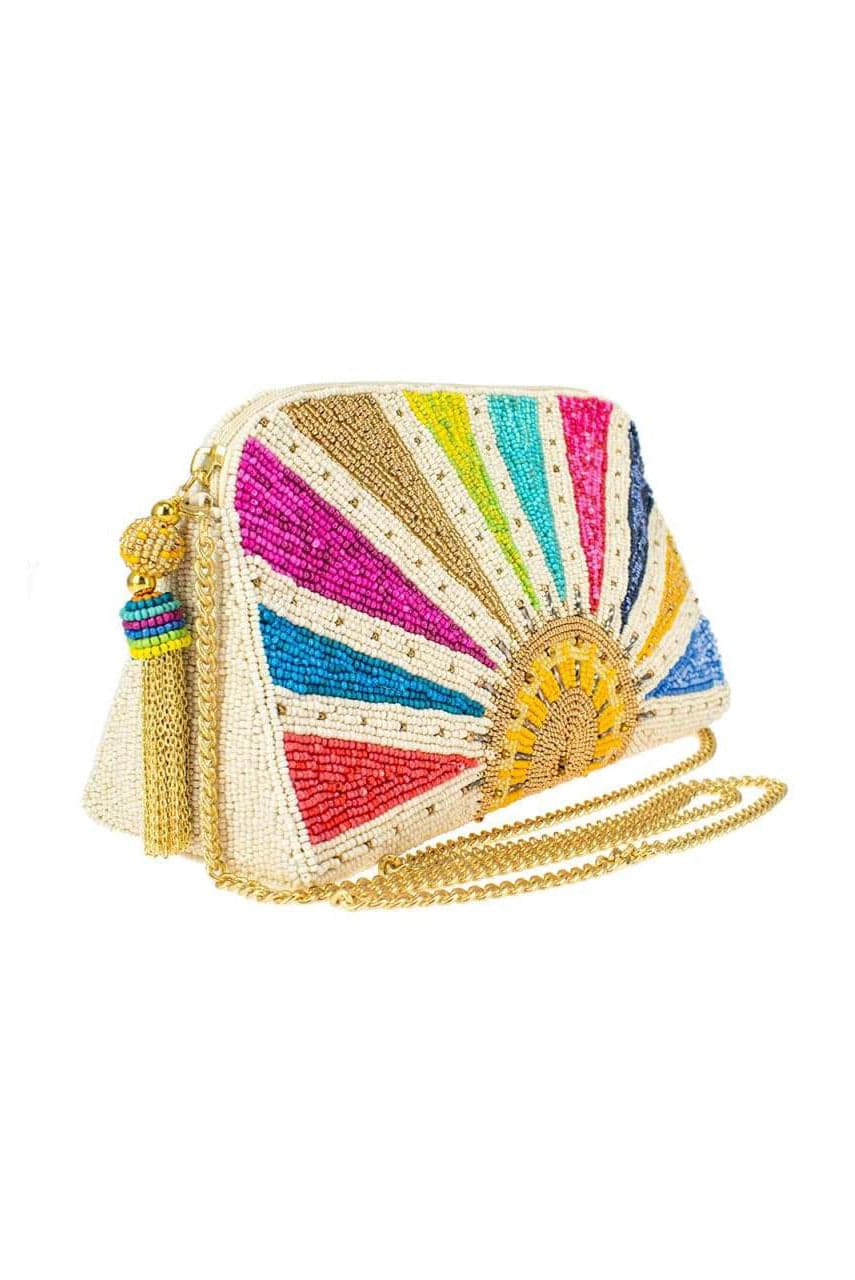 Mary Frances Rise and Shine Beaded Crossbody Clutch