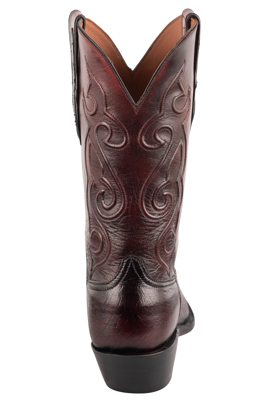 Black Jack Exclusive Smooth Ostrich Cowboy Boots - Black Cherry