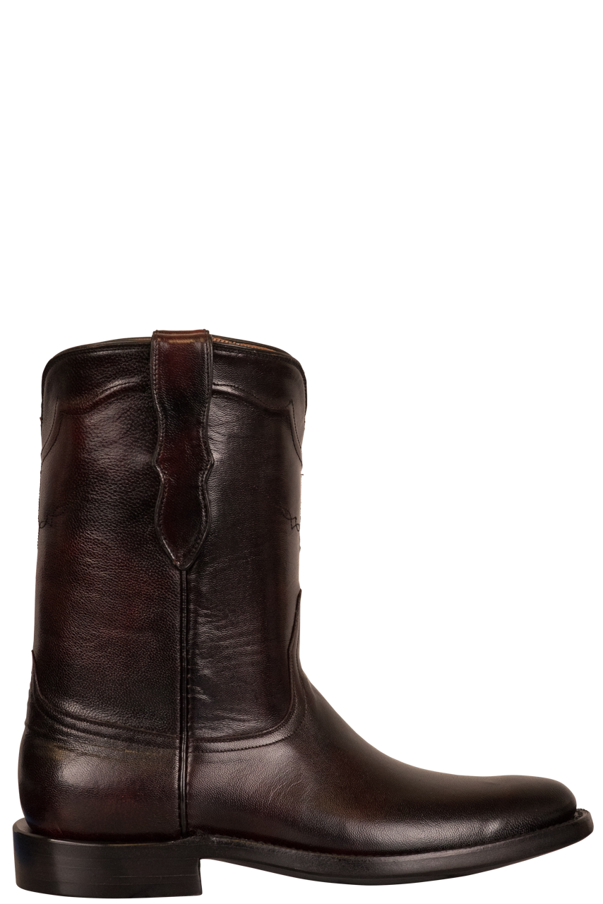 Leather sales roper boots