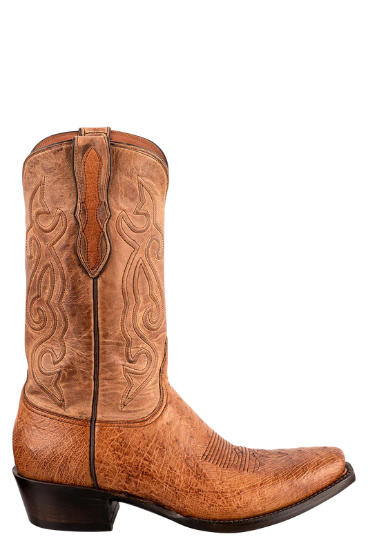 Black Jack Smooth Ostrich Cowboy Boots - Burnished Cigar