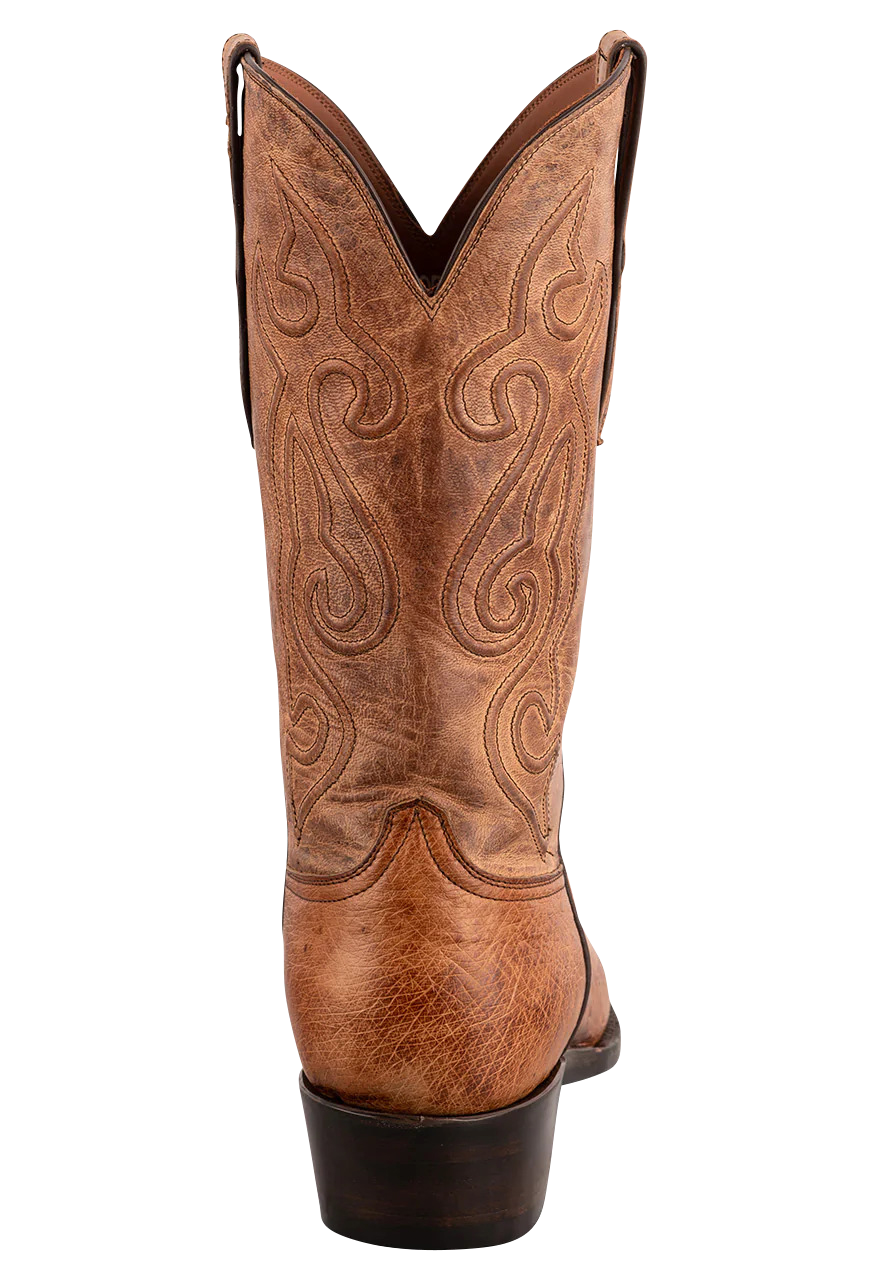 Black Jack Smooth Ostrich Cowboy Boots - Burnished Cigar