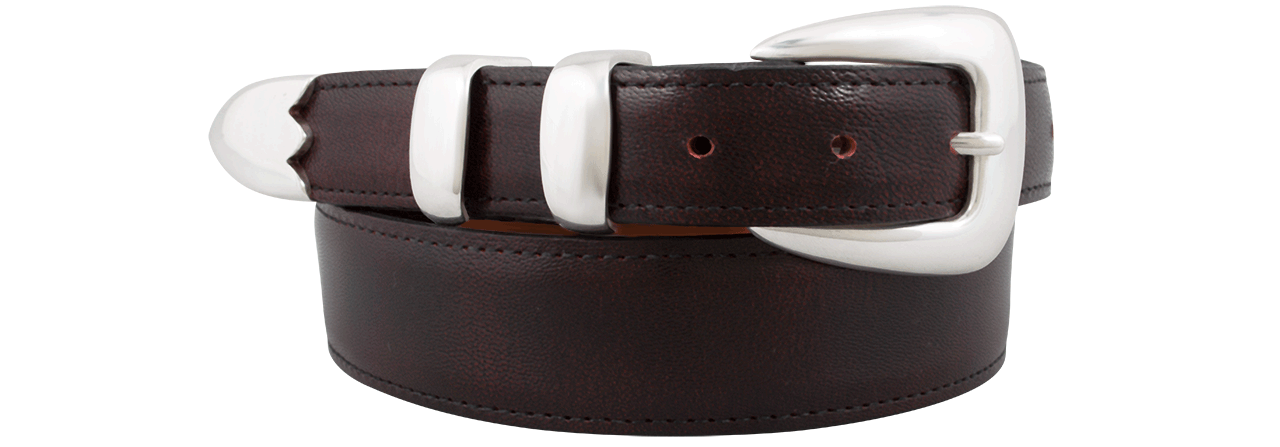 Chacon Goat Tapered Belt - Black Cherry