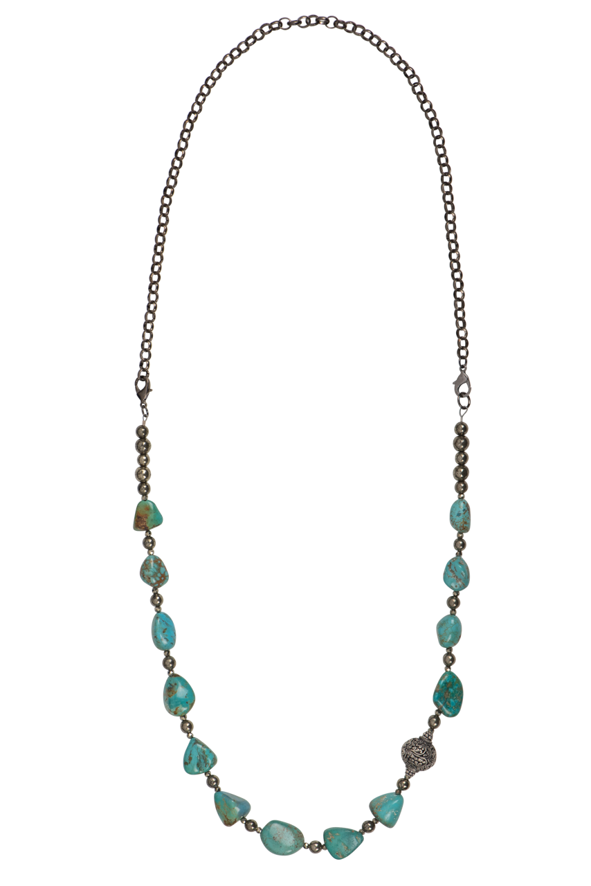 Breathe Deep Chunky Turquoise Western Necklace 