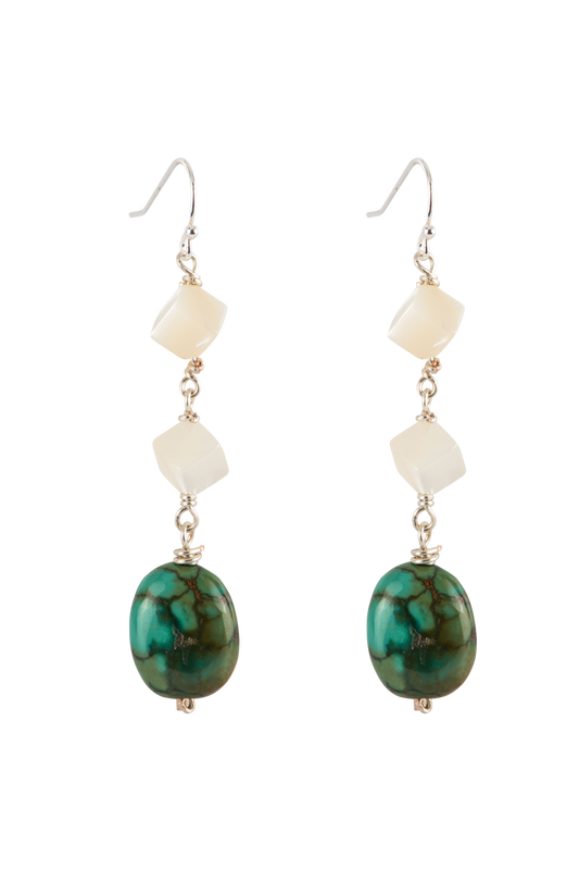 Breathe Deep Turquoise Drop Earrings