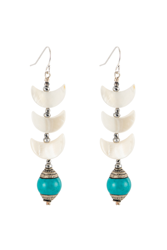 Breathe Deep Turquoise Moon Earrings