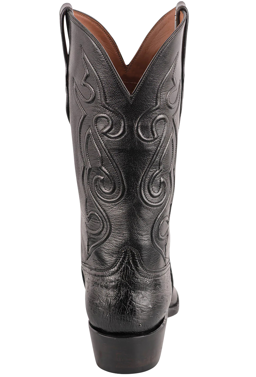 Black Jack Exclusive Smooth Ostrich Cowboy Boots - Black
