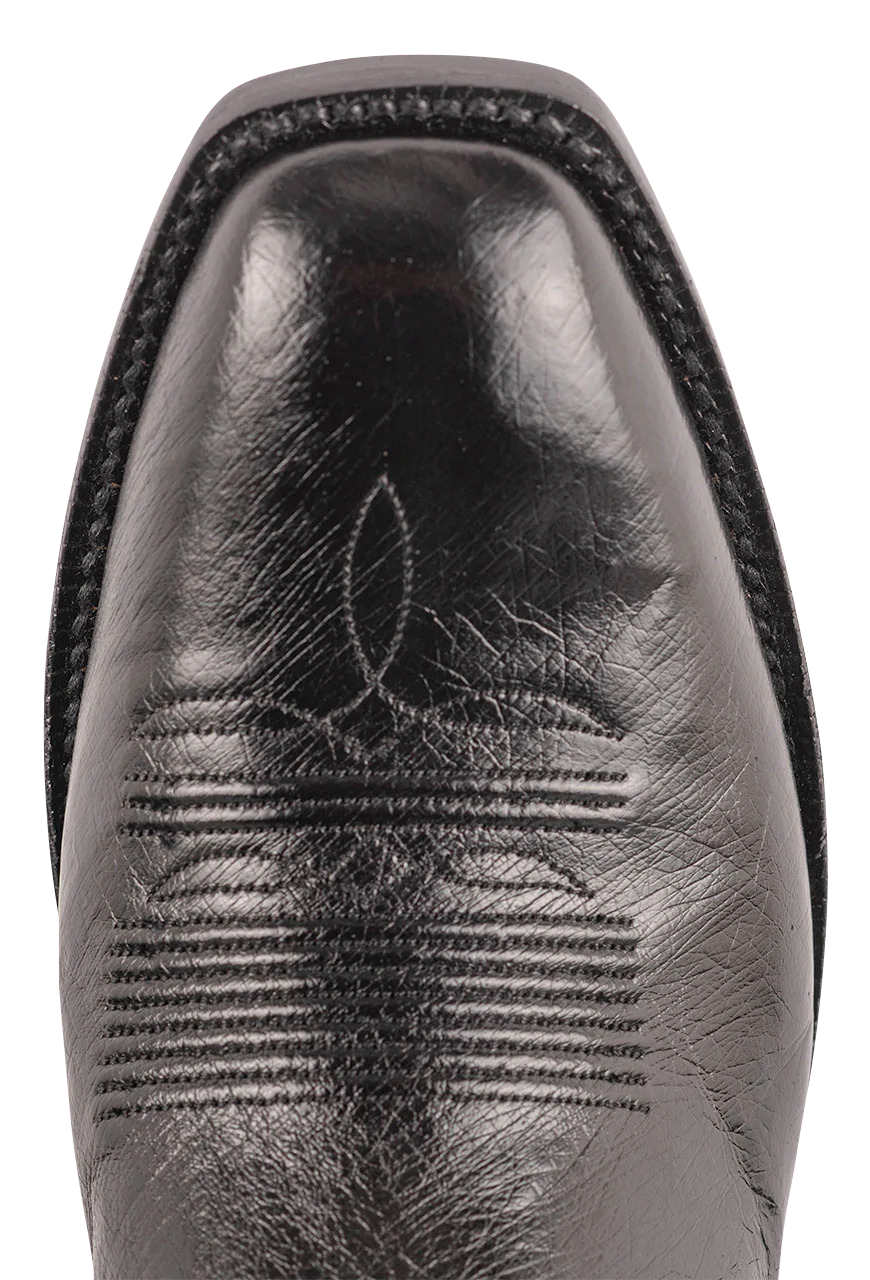 Black Jack Exclusive Smooth Ostrich Cowboy Boots - Black