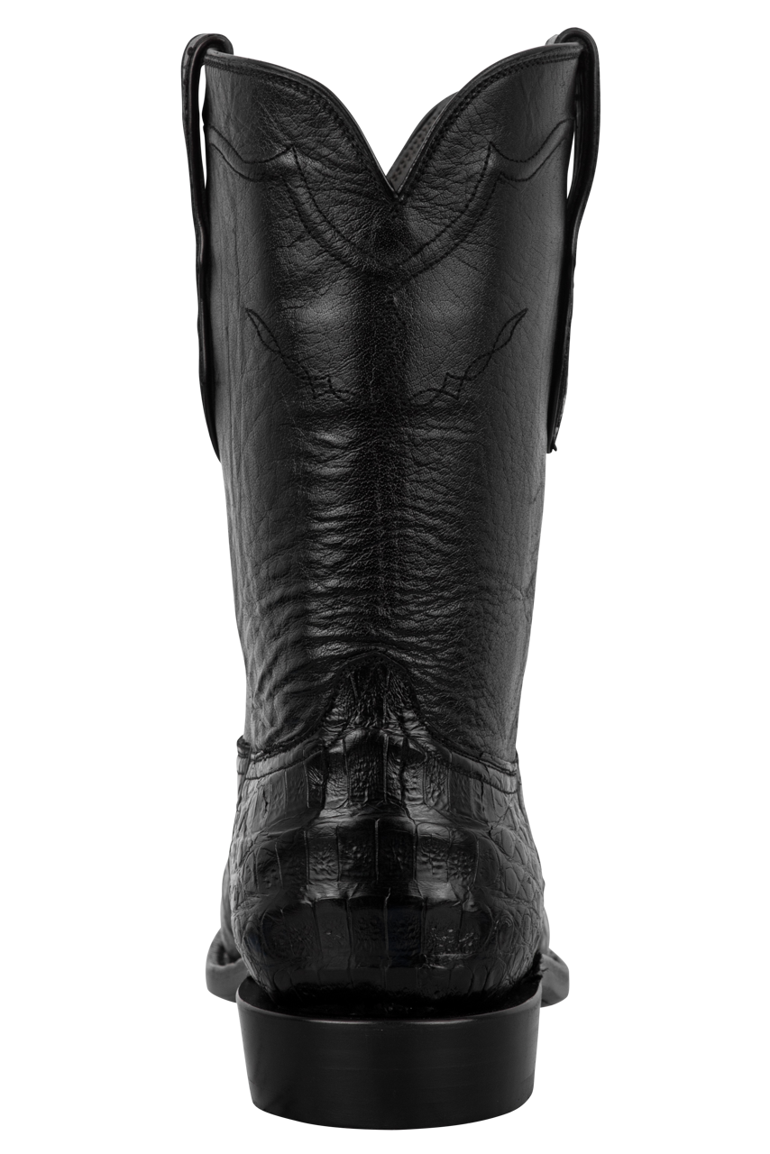 Black Jack Caiman Belly Roper Boots - Black
