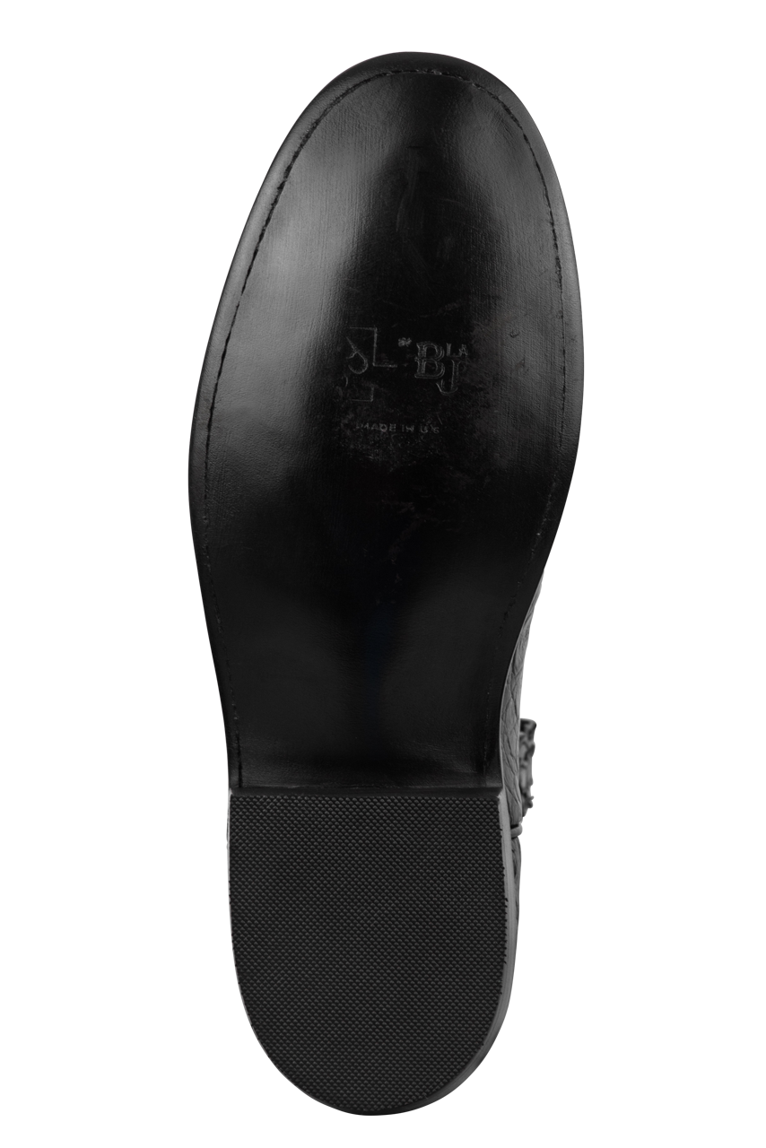 Black Jack Caiman Belly Roper Boots - Black
