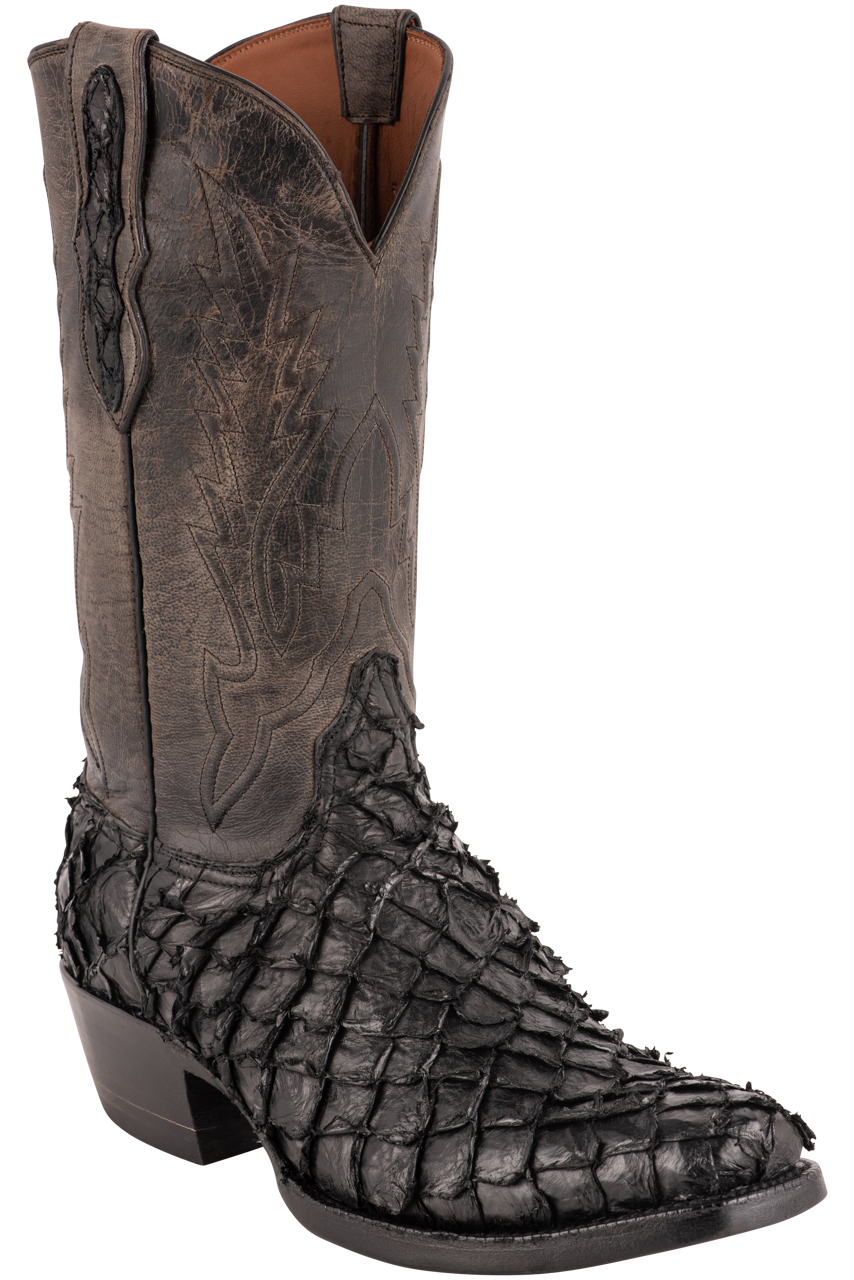Black Jack Exclusive Pirarucu Cowboy Boots - Black