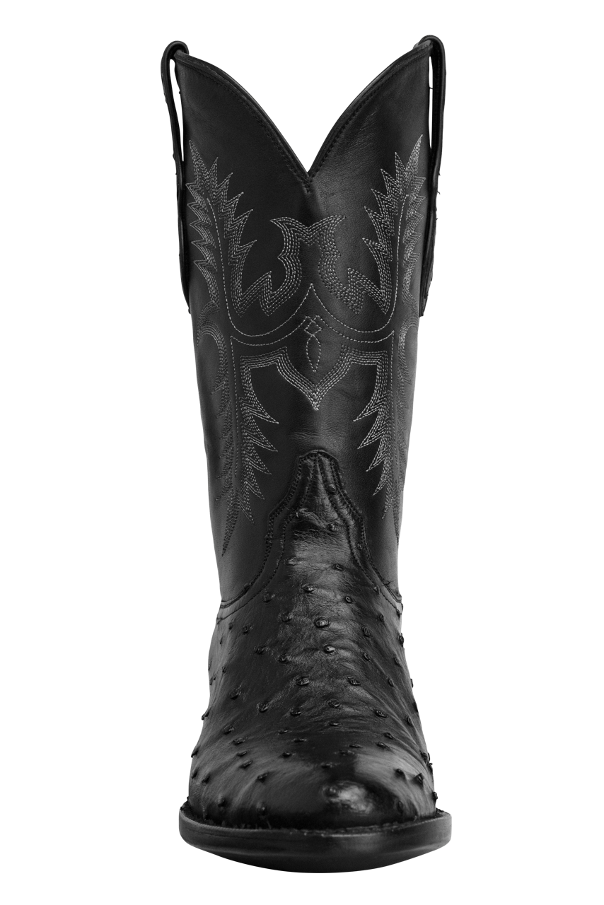 Black Jack Full Quill Ostrich Cowboy Boots - Black