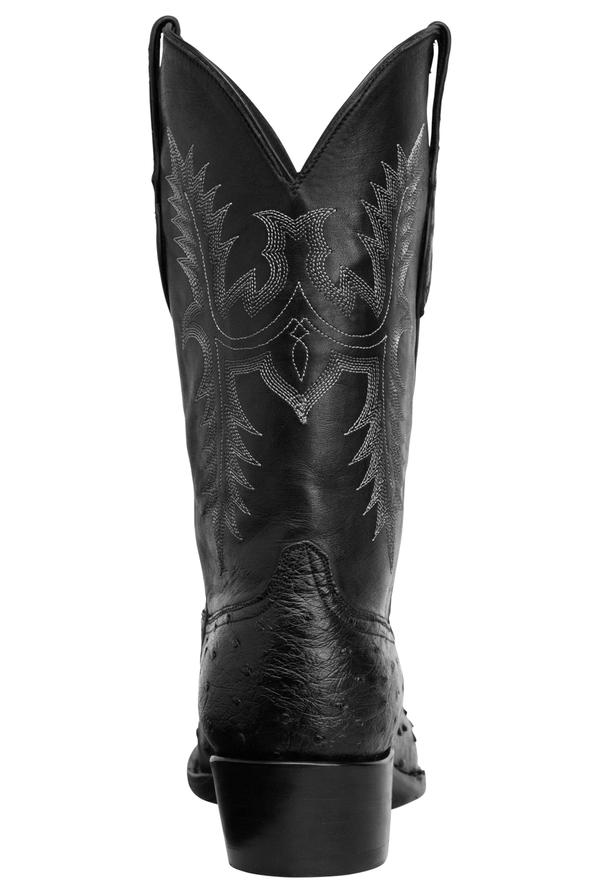 Black Jack Full Quill Ostrich Cowboy Boots - Black
