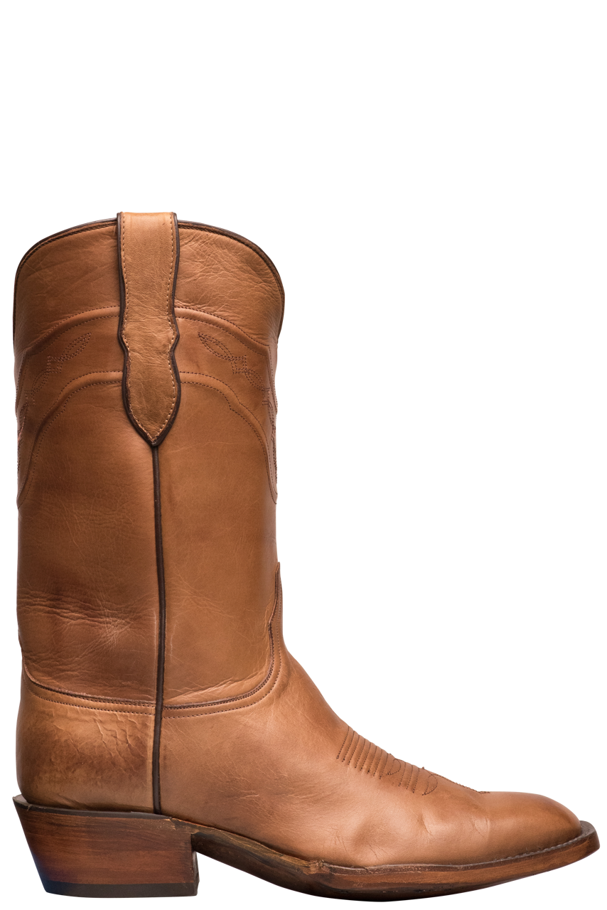 Black Jack Burnished Ranchito Cowboy Boots - Peanut Brown