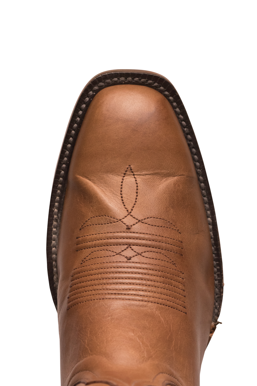 Black Jack Burnished Ranchito Cowboy Boots - Peanut Brown