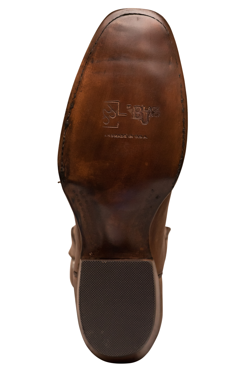 Black Jack Burnished Ranchito Cowboy Boots - Peanut Brown