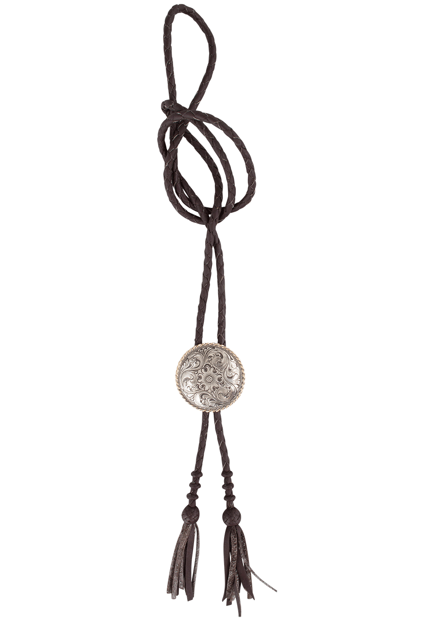 Silver King Roped Low Dome Bolo Tie