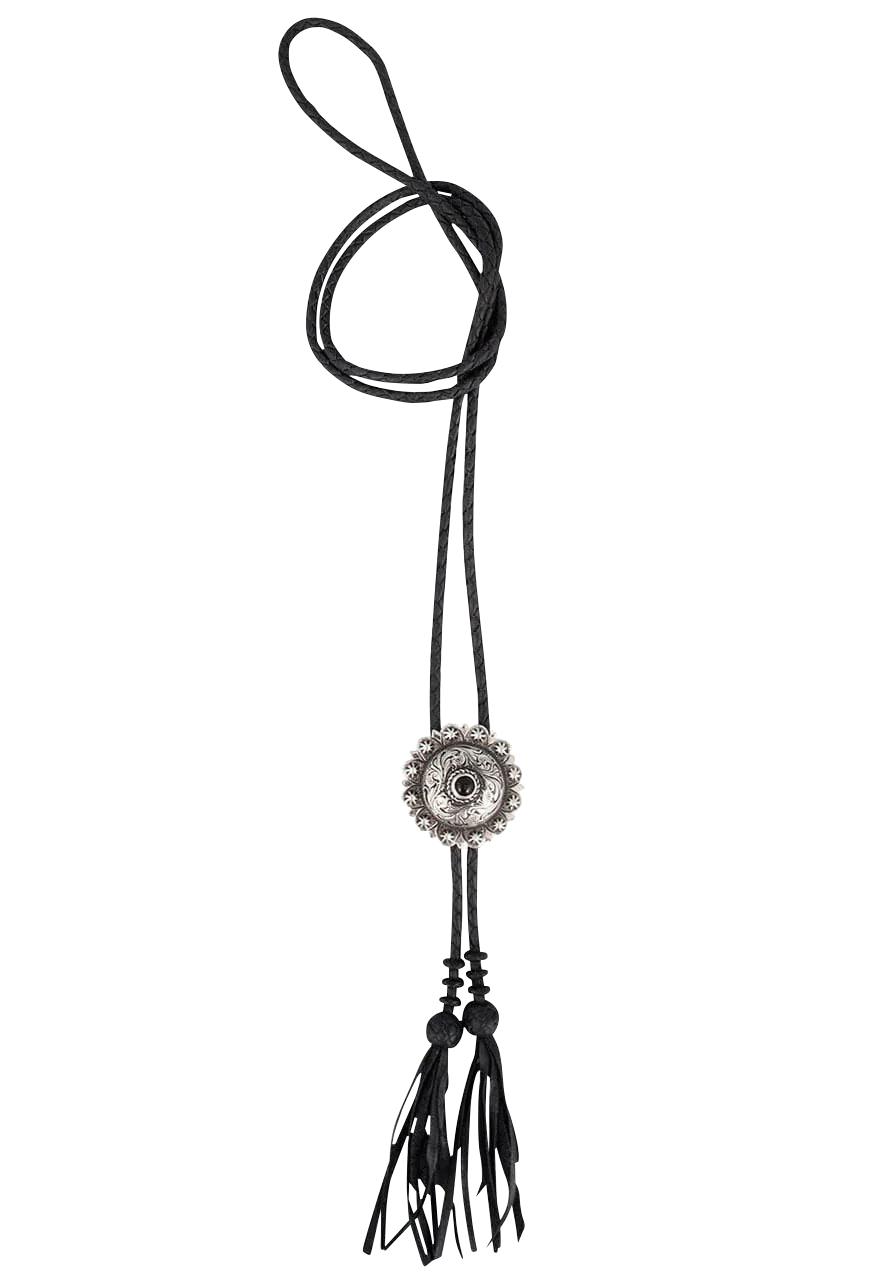 Silver King Onyx Bolo Tie