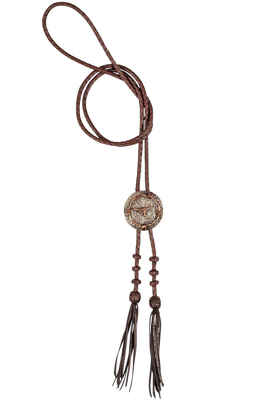 Silver King Copper Longhorn Bolo Tie