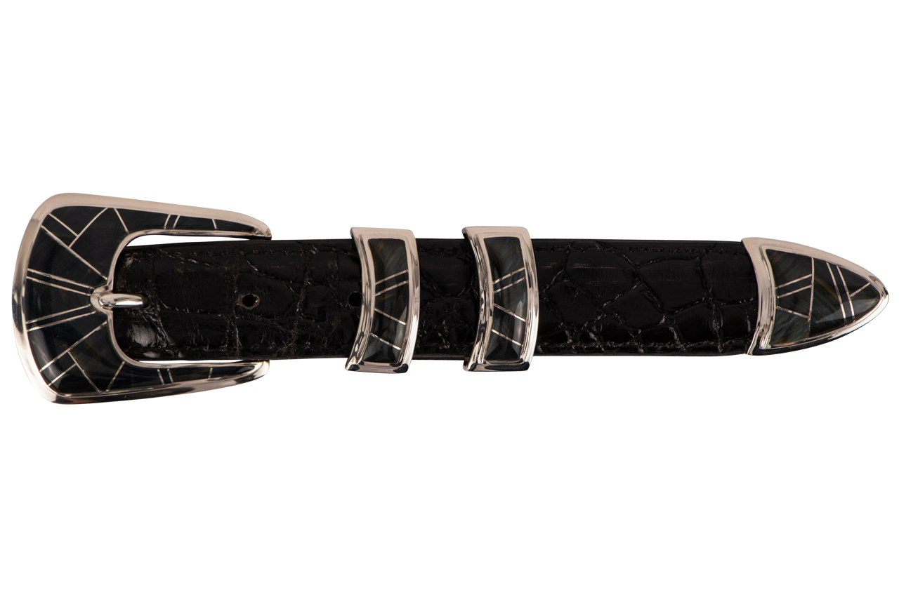 B.G. Mudd 1" Blue Tigereye Buckle Set