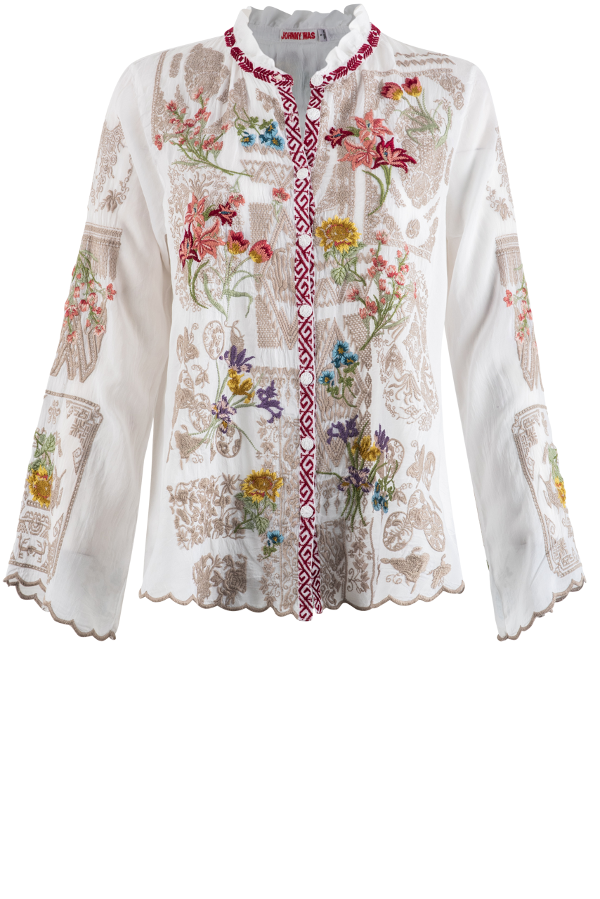Johnny Was White Albee Blouse