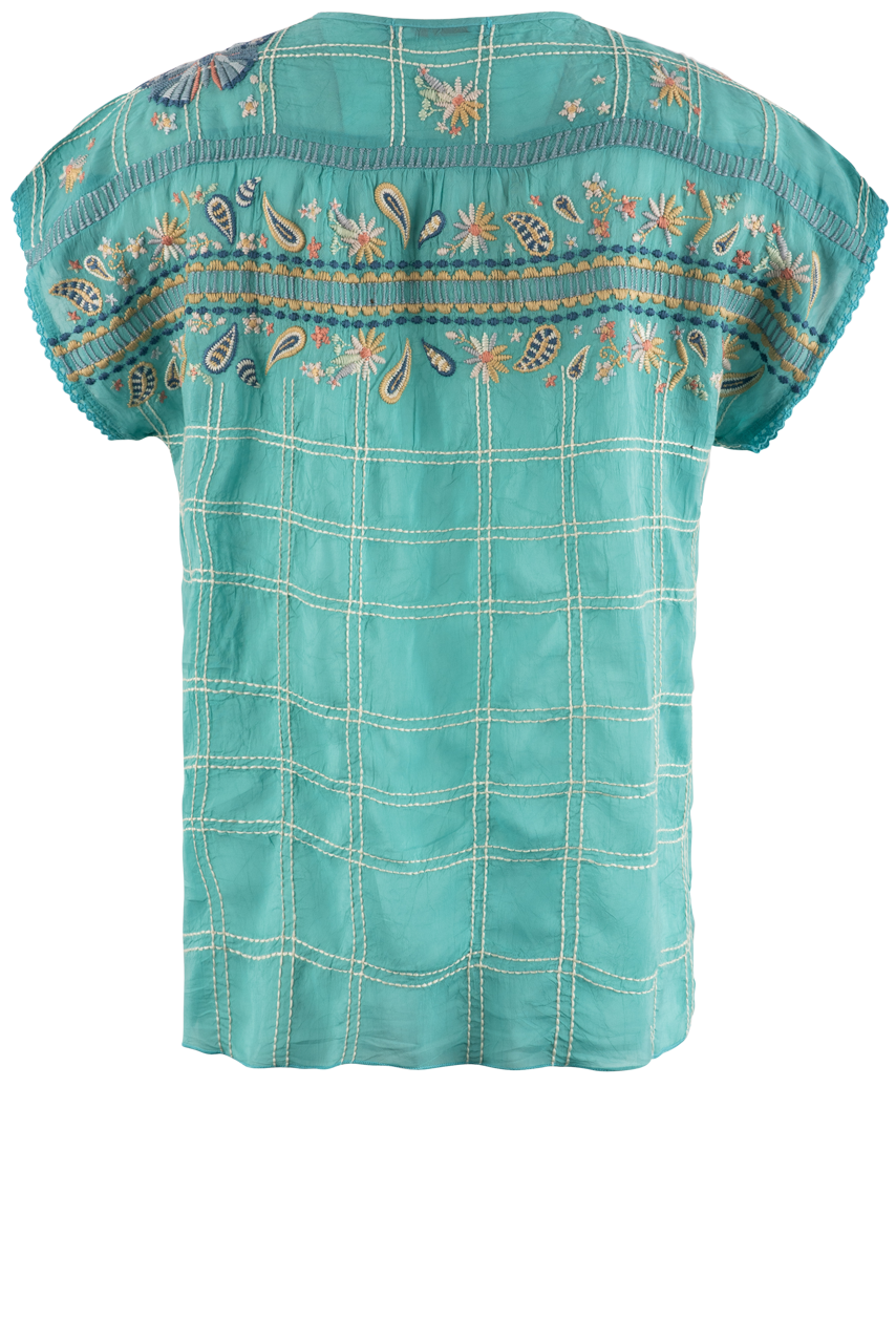 Johnny Was Marine Blue Paise Blouse