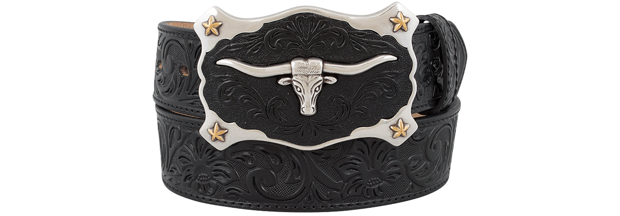 Justin 1.5" Classic Longhorn Belt - Black